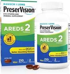 210 Count Softgels Eye Vitamin Mineral Supplement Exp 08/2027