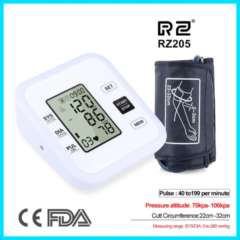 Arm Blood Pressure Monitor Heart Rate Pulse Digital Health Device