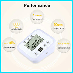 Arm Blood Pressure Monitor Heart Rate Pulse Digital Health Device