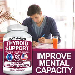 Thyroid Support Supplement Iodine 120 Capsules Energy Metabolism Aid