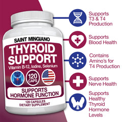 Thyroid Support Supplement Iodine 120 Capsules Energy Metabolism Aid