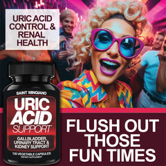 Uric Acid Support 120 Capsules Kidney Detox Urinary Health