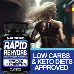 Rapid Rehydr8 Electrolyte Capsules Muscle Hydration Endurance Recovery Support