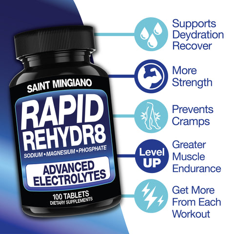 Rapid Rehydr8 Electrolyte Capsules Muscle Hydration Endurance Recovery Support