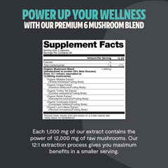 Organic Mushroom Complex Supplement Capsules